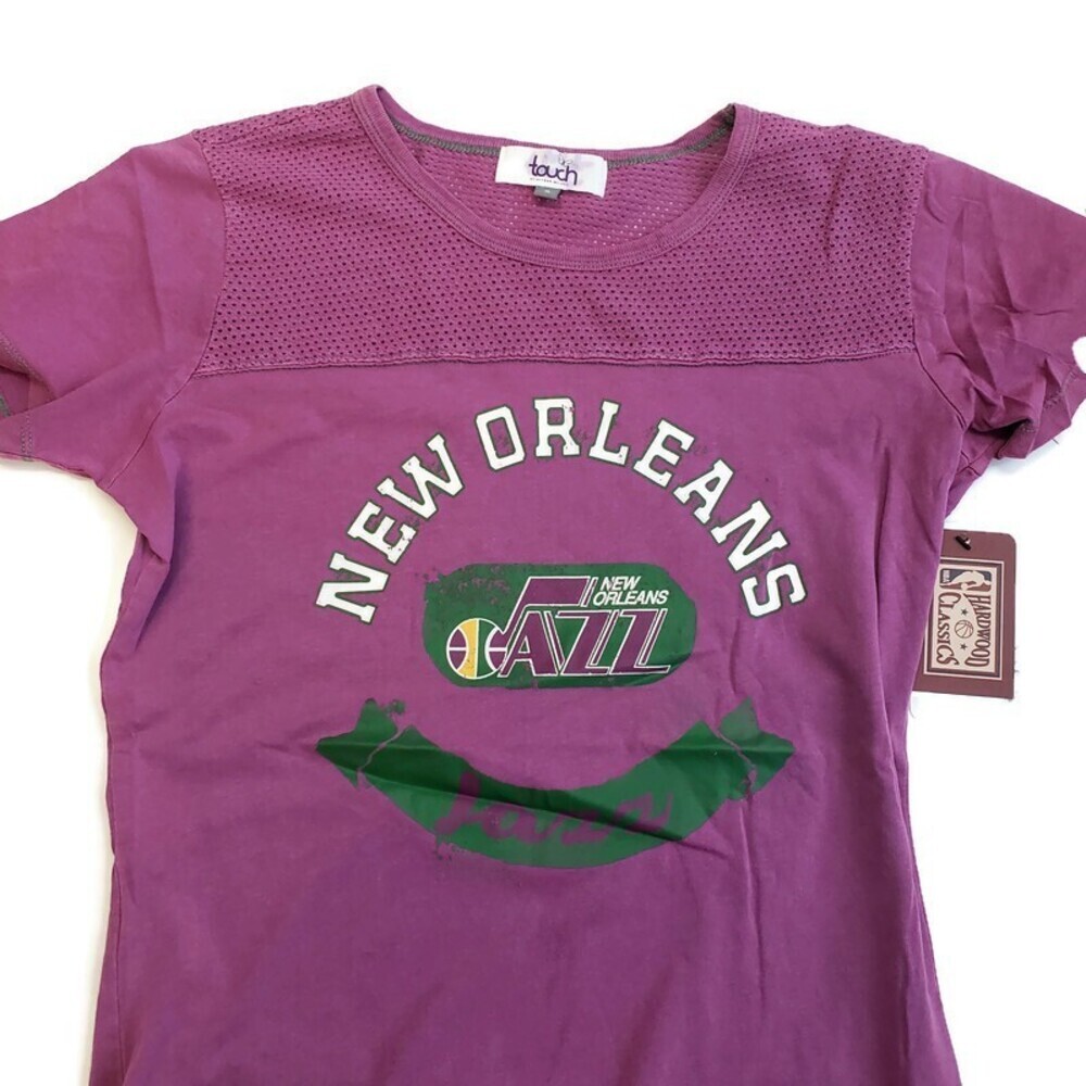 NBA Throwback New Orleans Jazz Womens Size L Gridiron Short Sleeve T-Shirt Touch